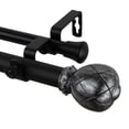 thumbnail image 3 of 1" Dia Adjustable 28"-48" Double Curtain Rod with Riona Finials - Black,(100-04-282-D), 3 of 3