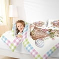 thumbnail image 3 of Erosebridal Kawaii Rabbit Bunny Twin Comforter Sets,Cute Easter Eggs Kawaii Blossom Floral Bedding Set For Girls Kids Reversible 2pcs, 3 of 7