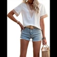 thumbnail image 2 of Blusas de Verano de Corta para Mujer con Encaje y Cuello en V, Elegantes e Informales, Blancas, Talla XXL, 2 of 7