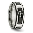 thumbnail image 5 of Stainless Steel Polished Black IP-plated with CZ Cross 8mm Band, 5 of 8