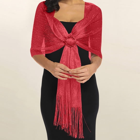 Sparkling Metallic Shawls and Wraps with Buckle,for Evening Dresses Party Wedding