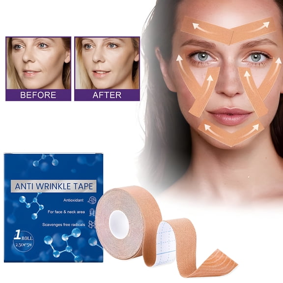 RAGUPEL Anti-Wrinkle Face Tape, Facial Myofascial Lift Tape for Skin Firming, Toning and Tightening, Waterproof Neck and Forehead Wrinkle Patches