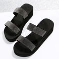 thumbnail image 2 of Vedolay Platform Sandals Womens Flat Sandals Comfortable Summer Elastic Ankle Strap Flip Flops Casual Bohemian Beach Shoes,Black 9, 2 of 5