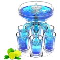 thumbnail image 1 of Dispensador de vasos de chupito y soporte con juego de 6 vasos de chupito Fuentes de bebidas líquidas para fiestas Dispensador de vasos de bebida de cumpleaños Accesorios divertidos Regalos para el, 1 of 6