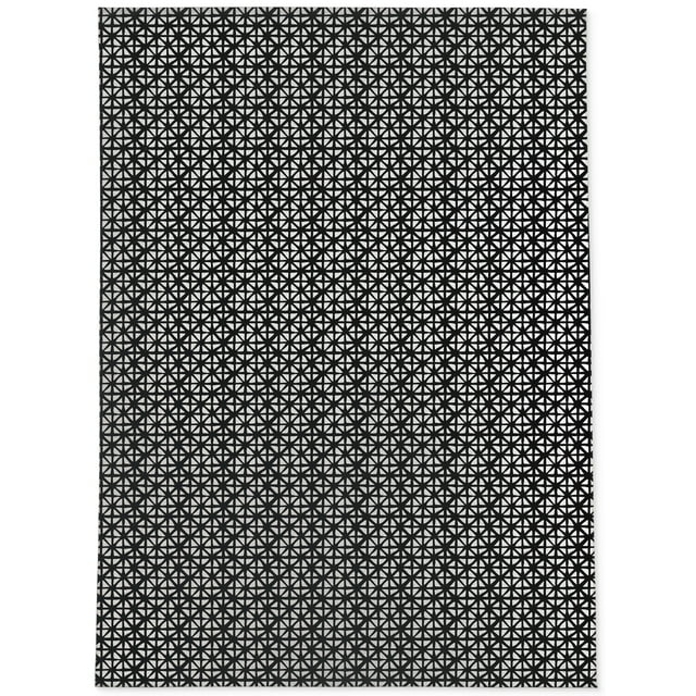 Carved Grid Black Area Rug by Kavka Designs