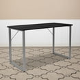 thumbnail image 4 of Harvey Black Finish Computer Desk with Silver Metal Frame, 4 of 7