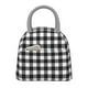 thumbnail image 1 of Balery Black White Plaid Bolsa de Almuerzo para Mujeres, Caja de Almuerzo, Bolsa de Almuerzo Pequeña Impermeable, Tote de Almuerzo Reutilizable con Gran Capacidad, 1 of 6