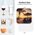 thumbnail image 6 of Picia Hawaiian Sunset Beach Printed Leather Coasters for Drinks, 4" Drink Coasters Set of 4 for Tabletop Protection, Handmade Luxurious Home Décor and Housewarming Gift -Square, 6 of 6