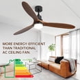 thumbnail image 5 of Sofucor 60-Inch Matte Black Ceiling Fan with Lights, Remote, Walnut Blades, Dimmable Light, Reversible DC Motor, 5 of 8