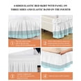 thumbnail image 5 of Turquoise Blue Bed Skirt California King Size 18" Drop Striped Geometric Ruffled Wrap Around Bed Skirts Adjustable Elastic Bedskirt Dust Ruffle for California King Size Bed, 5 of 7