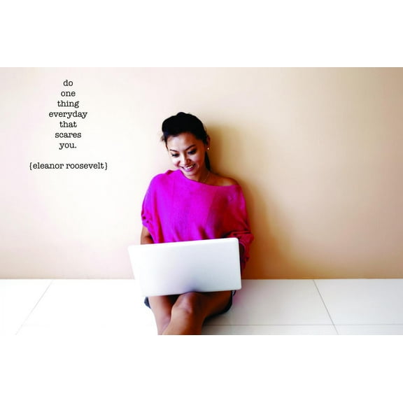 Do One Thing Everyday That Scares Vinyl Wall Decal for Home - Darling Family Friends Sand Cool Breeze Sky Cute Wall Decal Bedroom Living Room Entry - Removable High Tact - Size: 12 In x 18 In