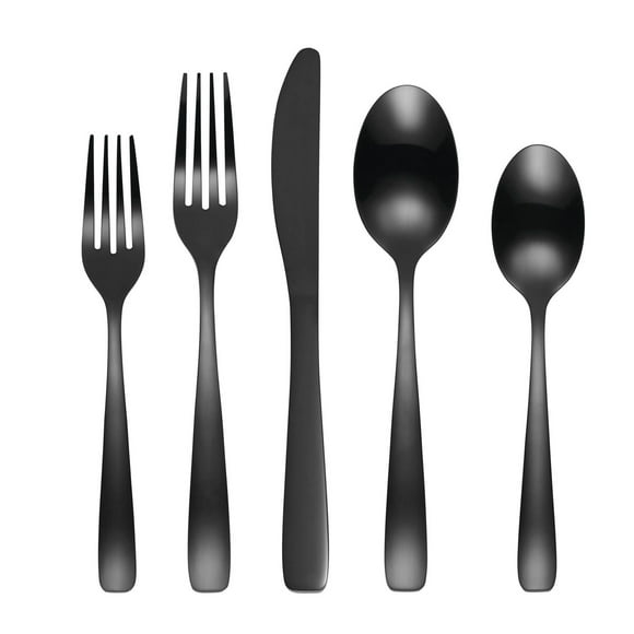 Cambridge Cranston Black Mirror 18/0 Stainless Steel 20 Piece Flatware Set, 20-piece