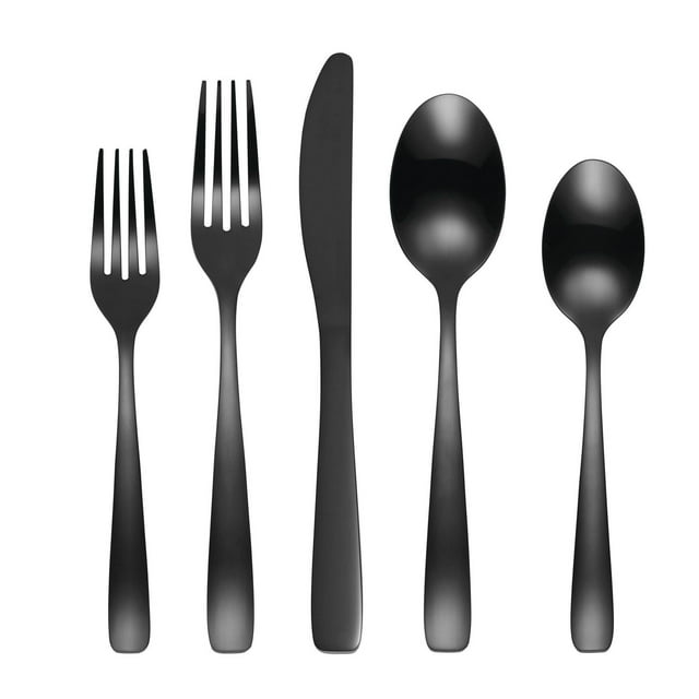 Cambridge Cranston Black Mirror 18/0 Stainless Steel 20 Piece Flatware Set