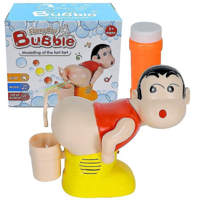 Soplador de burbujas pedo que sopla luz música juguete eléctrico niños máquina de burbujas de jabón Rojo Verde Cocina, Decoración y Otros