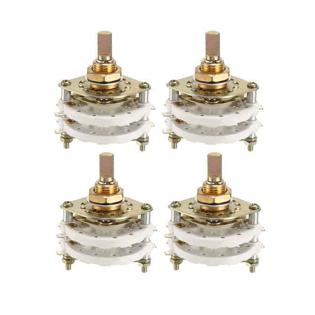 4PCS 2P6T 2 Polo 6 Lanzamientos 2 Niveles Selector de Interruptor Rotativo de Canal