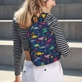 thumbnail image 5 of Honeii Dinosaur Flowers Print Canvas Backpack for School & Outdoor,Laptop Excursion Backpack,Notebook School Bookbag For Men Women,for Work, Travel, and Everyday Use-Small, 5 of 5