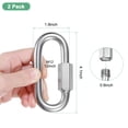 thumbnail image 3 of Conector rápido de 2 paquetes, M12 1/2" acero inoxidable D, enlaces de cadena de reparación para columpios/camping/senderismo/mochila, anillo de llave de torsión [Plata], 3 of 6