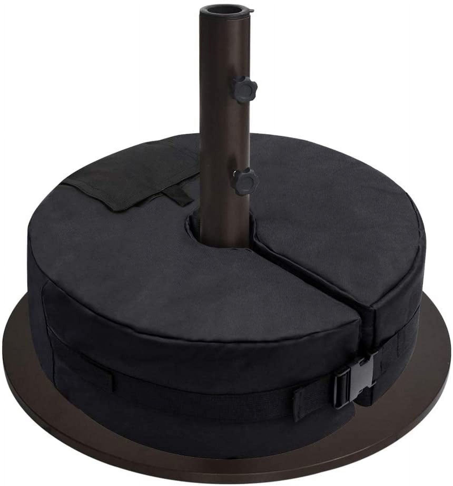 EliteShade Heavy Duty 140 lb Round Steel Umbrella Base with 18" Round Sandbag - Bronze, for Outdoor Patio Market Umbrellas (Sand Not Included)