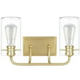 thumbnail image 5 of Aspen Creative 62235-2, Two-Light Metal Bathroom Vanity Wall Light Fixture, 16" Wide, Transitional Design in Antique Brass, 5 of 6