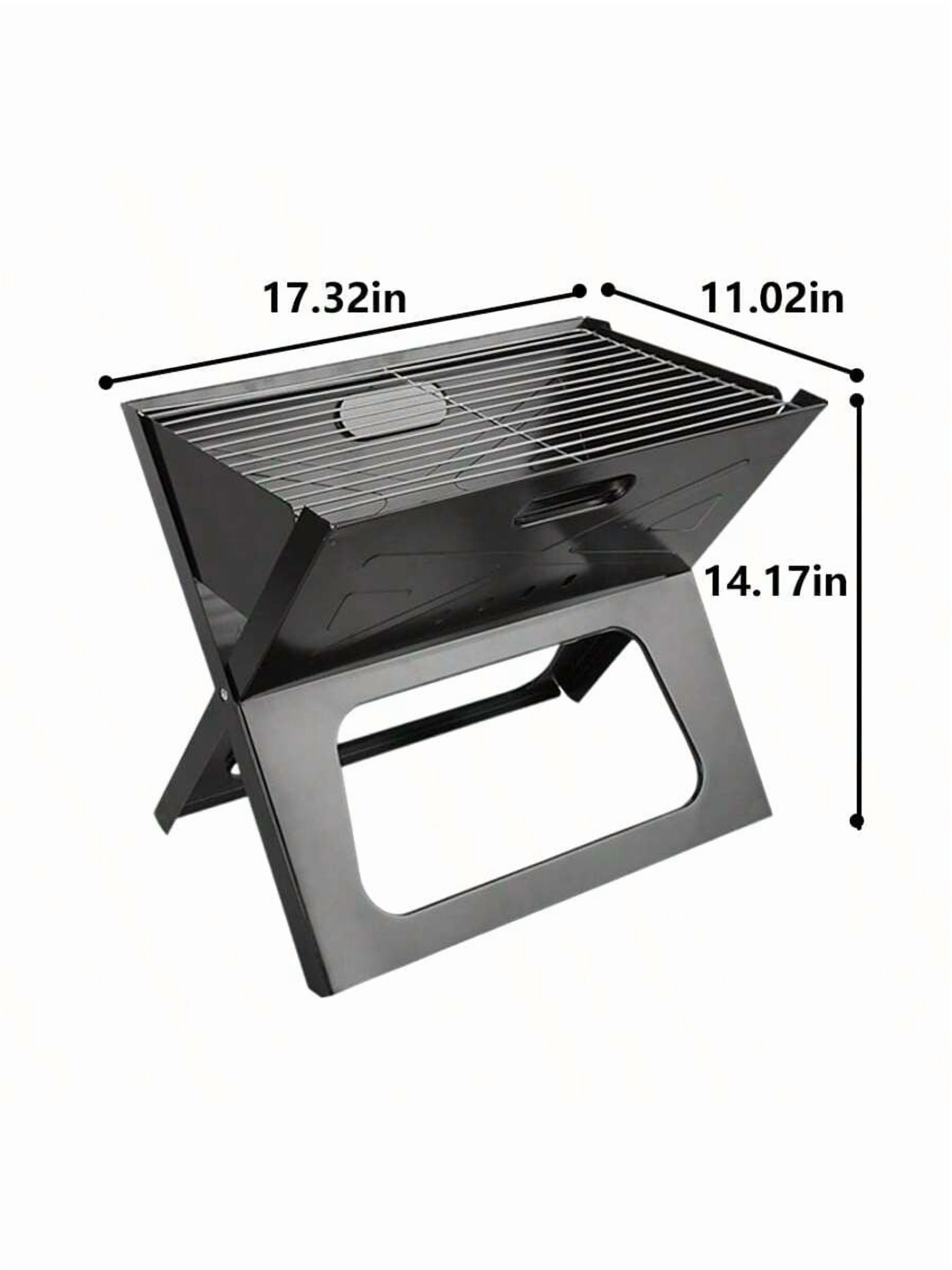 XX Portable Charcoal Grill, 17in Foldable With Handle BBQ Grills, Tabletop Small BBQ Grill, For Backyard, Bonfire, Outdoor Cooking, Camping, Travel, Beach