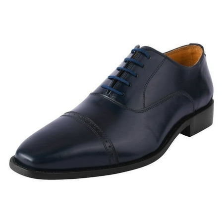 

LIBERTYZENO Mens Genuine Leather Formal Oxford Shoes Navy