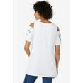 thumbnail image 2 of Woman Within Plus Size Short-Sleeve Cold-Shoulder Tee, 2 of 6