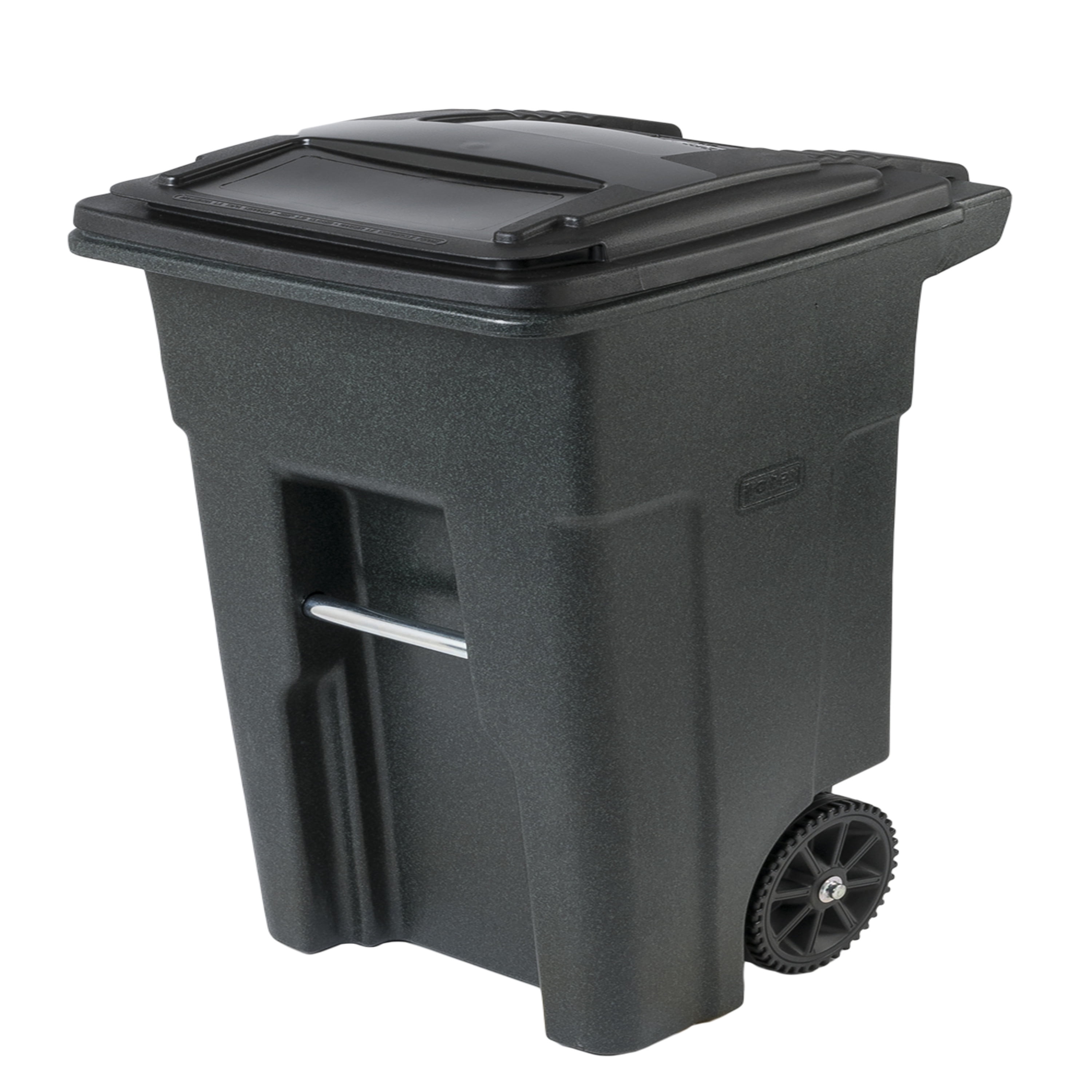 32 Gal Trash Can Greenstone With Wheels And Lid