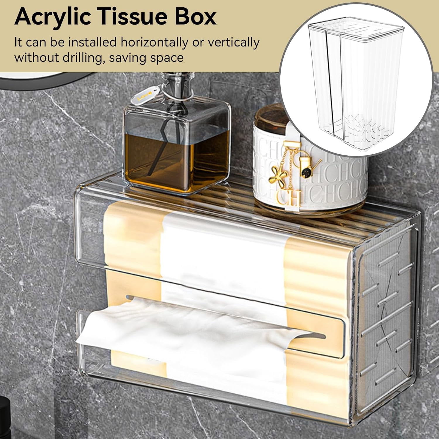 ABPETE Dryer Sheet Holder, Dryer Sheet Container Wall Mount Transparent Dryer Sheet Box Acrylic Dryer Sheet Dispenser Dryer Sheet Dispenser for Laundry Room(Clear)