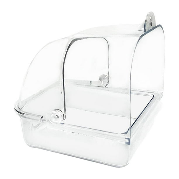 Caja de baño para pájaros, bañera colgante para pájaros, bañera para loros, ducha para pájaros Claro