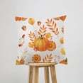 thumbnail image 2 of Throw Pillow Cover Fall Autumn Pumpkin Leaves Acorns Flowers Home Decor Pillowcase for Sofa 18x18 Inches, 2 of 6