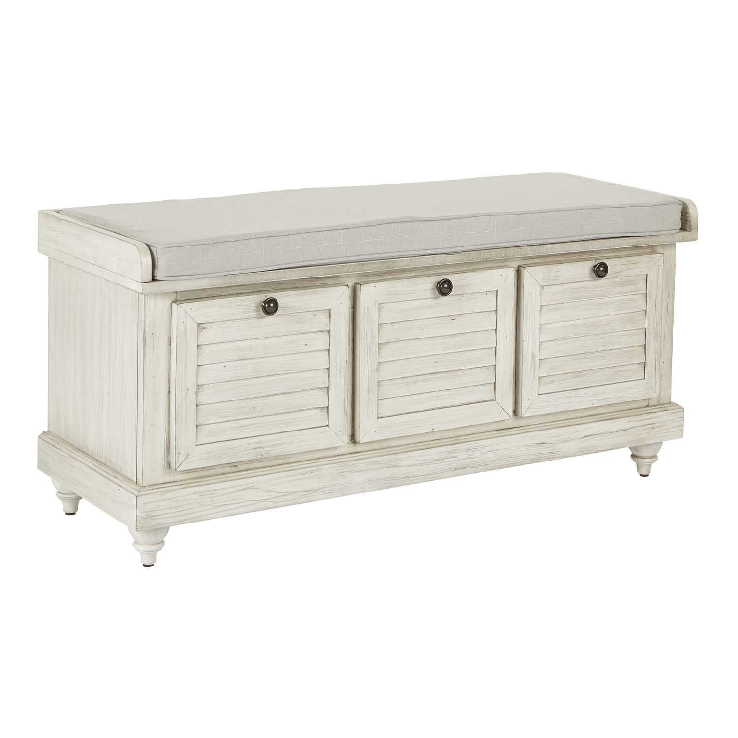 OS Home & Office Furniture Model DOVWW Storage Bench in White Wash