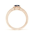 thumbnail image 2 of ANGARA Natural Blue Sapphire and Diamond Split Shank Engagement Ring in 14K Rose Gold for Women (Size-6x4mm) | September Birthstone, Anniversary, Jewelry Gift for Women | Natural Blue Sapphire Ring, 2 of 10