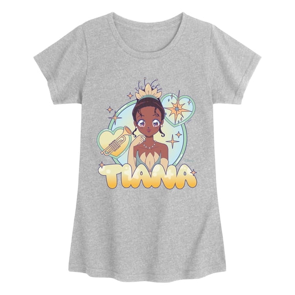 Disney Princess - Manga Tiana Girls' Fitted Short Sleeve Graphic T-Shirt
