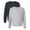 Dark Grey+Athletic Heather 2 Pack, variant on BELLA + CANVAS Heavyweight Long Sleeve T-Shirts,100% Ring-spun Cotton Crewneck Tee Shirts for Men (Black , S)