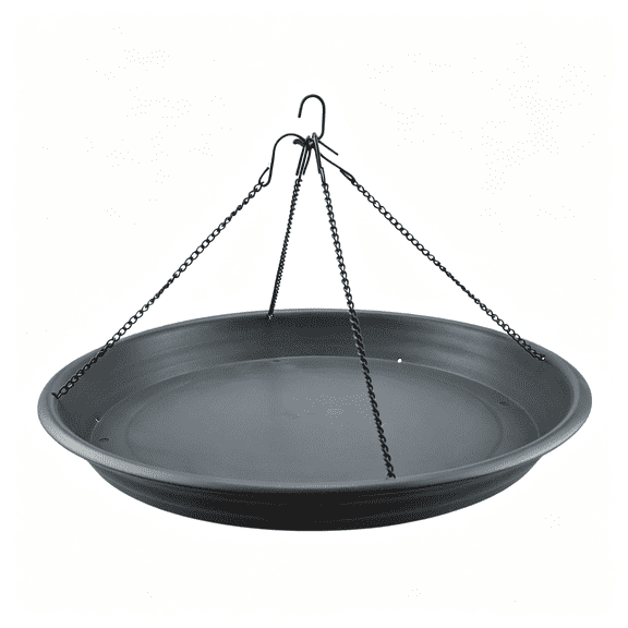 ACDANC 16" Bird Seed Catcher Tray Platform Feeder Hanging Tray Seed Hoop Outdoors Backyard Garden Bird Seed Catcher Tray (Black)