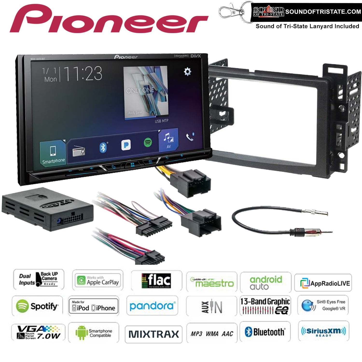 Pioneer MVHAV251BT Digital Media Receiver + install kit 0607 Saturn