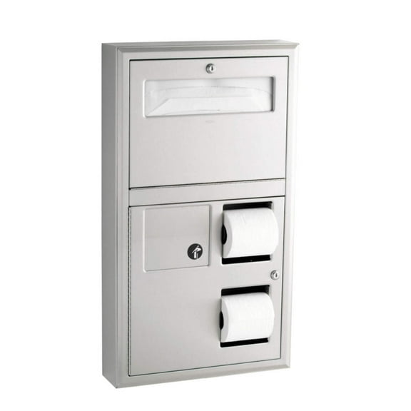 Bobrick B-3579 - ClassicSeries® Seat-Cover Dispenser, Sanitary Napkin Disposal and Toilet Tissue Dispenser