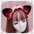 thumbnail image 1 of Lindo accesorio para el cabello de Lolita, diadema de Lolita de peluche de gato, diadema con orejas de gato de encaje, 1 of 4