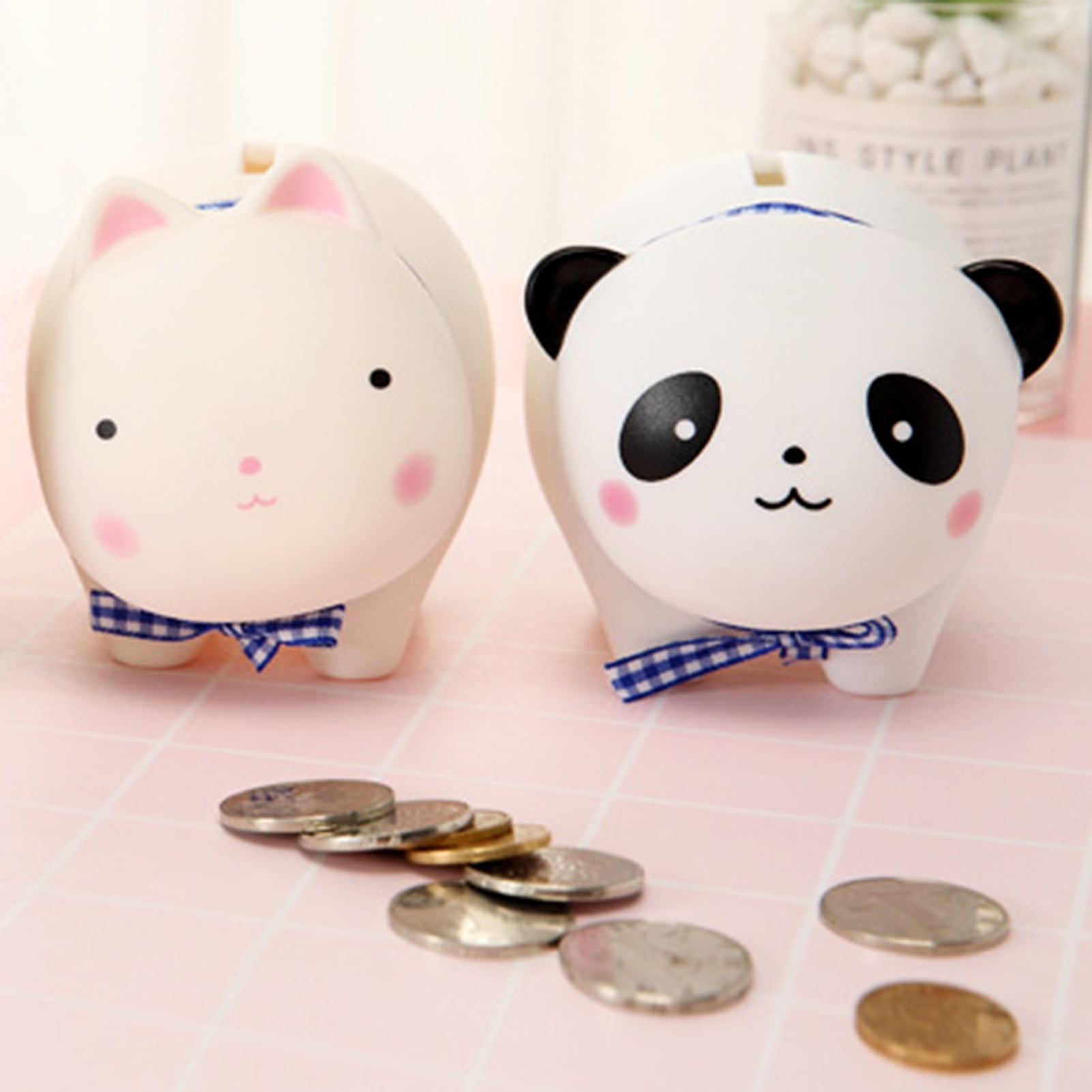 Red YSMYWM Cute Cow Ceramic Piggy Bank Personalized Money Saving Bank for Kids Gift