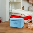 thumbnail image 3 of Hovmgk Cotton Linen Storage Box, Cloth Organizer Container, Foldable, Stylish, Multi-use – Ideal for Bedrooms, Living Rooms, Great for Homeowners, Renters, Sky Blue, 3 of 3