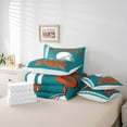 thumbnail image 6 of Castle Fairy Sport Rugby Football Twin Bedding Sets 7-Piece for Female Men Adults,Ball Gamer Bedding Comforter Set Microfiber,Teal Orange Breathable Sheet Sets,Ultra Soft Home Decor,Reversible, 6 of 8