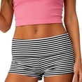 thumbnail image 4 of Women's Fold Over Shorts Y2K Striped Mini Shorts Waist Elastic Lounge Pajama Pants Summer Casual Soft Yoga Pants, 4 of 6