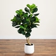 thumbnail image 6 of Nearly Natural 4ft. Artificial Lush Fiddle Leaf Tree in Decorative White Planter, 6 of 7