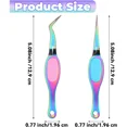 thumbnail image 2 of 2pcs Reverse Tweezers Craft Tweezers Curved Bent Straight Fine Tip Tweezers Stainless Steel Soft-grip Cross Locking Tweezers for DIY Jewelry Eyelash Extensions Nail Beading, 2 of 4
