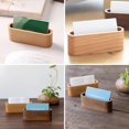 thumbnail image 5 of 1 Pcs Card Holder(Brown) Wooden Business Card Case Business Card Card Holder Display Stand Desktop Storage Box, 5 of 5