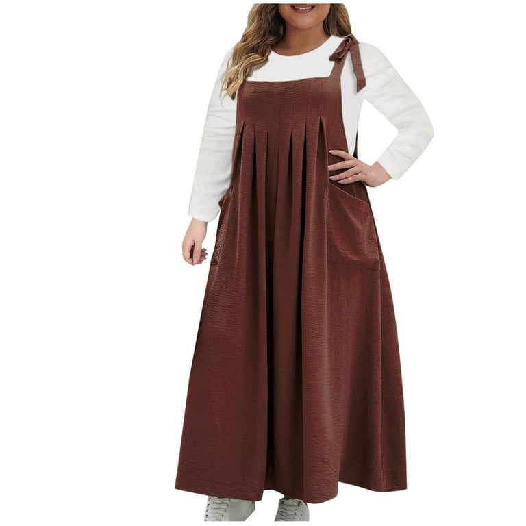 maxi romper dress plus size OSFVNOXV Plus Size Romper Dress for Women Oversized Dress Loose Fit  Spaghetti Strap Ruched Flowy Maxi Outfits ,Sizes XL-4XL