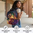 thumbnail image 4 of Jeiento American Flag School Backpack for Boys 17 Inch Lightweight Kids Backpack, 600D Tear Resistant & Padded Tablet Sleeve, Tractor Bookbag for Grades 3-6 Ages 9-12, 4 of 8