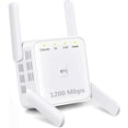 thumbnail image 1 of Extensor de rango WiFi, amplificador repetidor de señal inalámbrico de 1200Mbps, expansor de doble banda 2,4G y 5G, 4 antenas de cobertura completa de 360°, 1 of 7