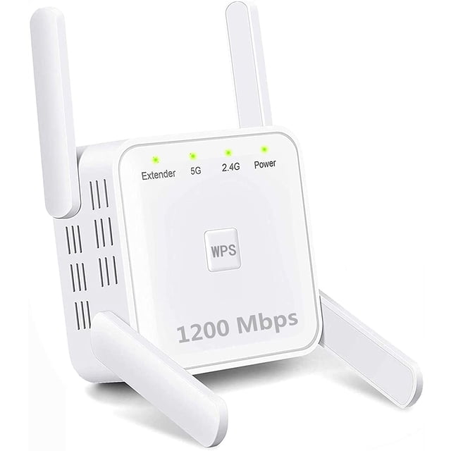 Extensor de rango WiFi, amplificador repetidor de señal inalámbrico de 1200Mbps, expansor de doble banda 2,4G y 5G, 4 antenas de cobertura completa de 360°