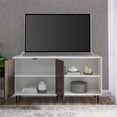 thumbnail image 5 of Hampton 58" Bookmatch Asymmetrical TV Stand in Ash Brown Bookmatch/Solid White, 5 of 5